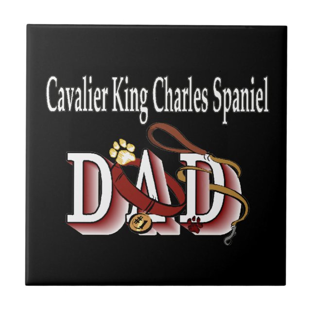 Cavalier Kung Charles Spaniel Pappa Kakelplatta (Framsidan)