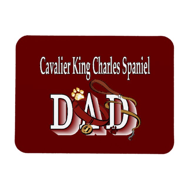 Cavalier Kung Charles Spaniel Pappa Magnet (Horisontell)