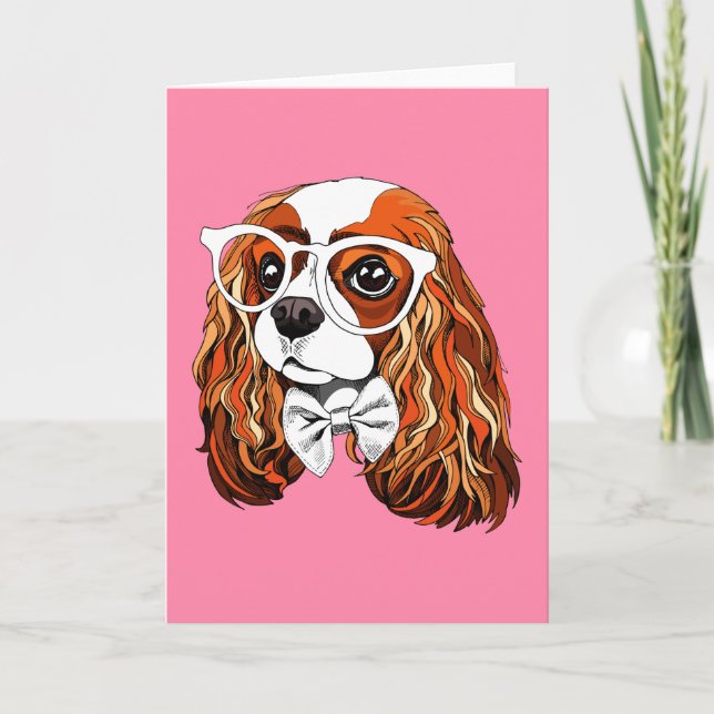 Cavalier Kung Charles Spaniel Porträtt Kort (Framsida)
