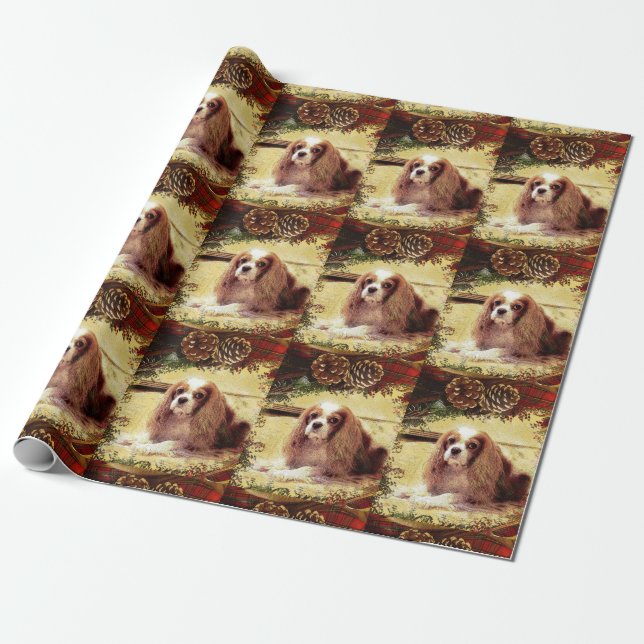 Cavalier Kung Charles Spaniel Presentpapper (Utrullad)