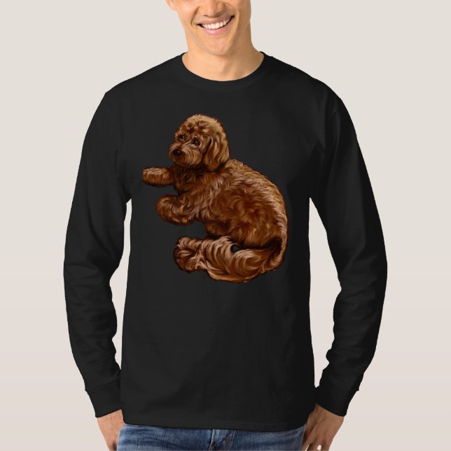 Cavalier Kung Charles Spaniel Pudel Cavapoo Puppy T Shirt (Framsida)