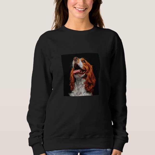 Cavalier Kung Charles Spaniel Puppy Laughing Graph T Shirt (Framsida)