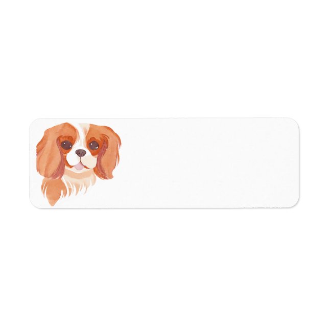 Cavalier Kung Charles Spaniel Returadress Etikett (Framsidan)