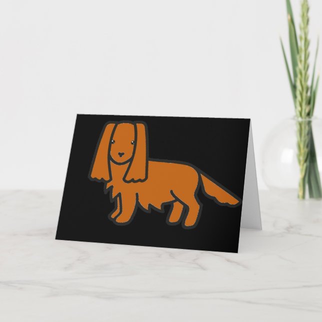 Cavalier kung charles spaniel ruby tecknad kort (Framsida)