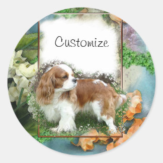 Cavalier Kung Charles Spaniel Runt Klistermärke
