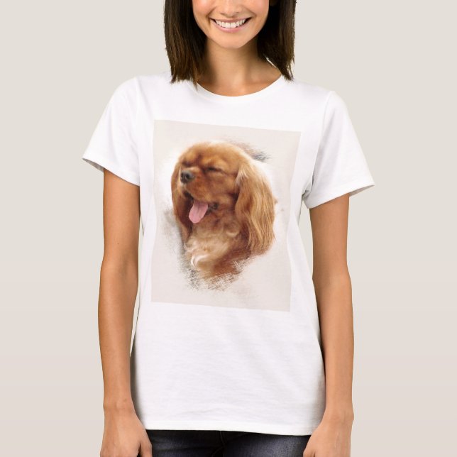 Cavalier Kung Charles Spaniel T Shirt (Framsida)