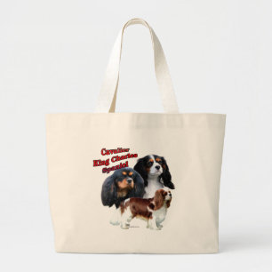 Cavalier Kung Charles Spaniel Trio 2 Jumbo Tygkasse