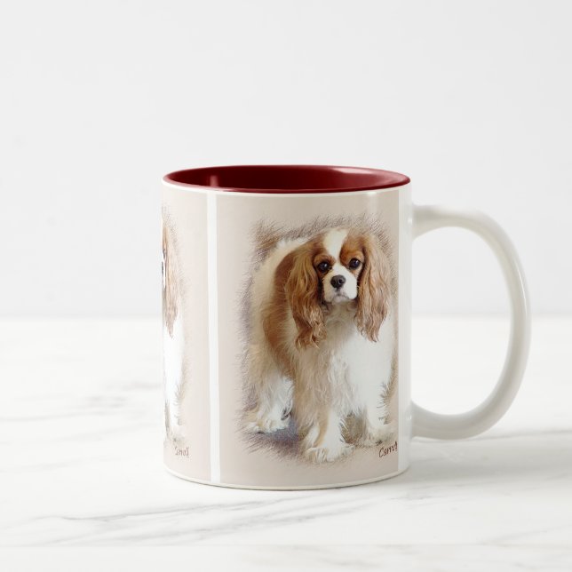 Cavalier Kung Charles Spaniel Två-Tonad Mugg (Höger)