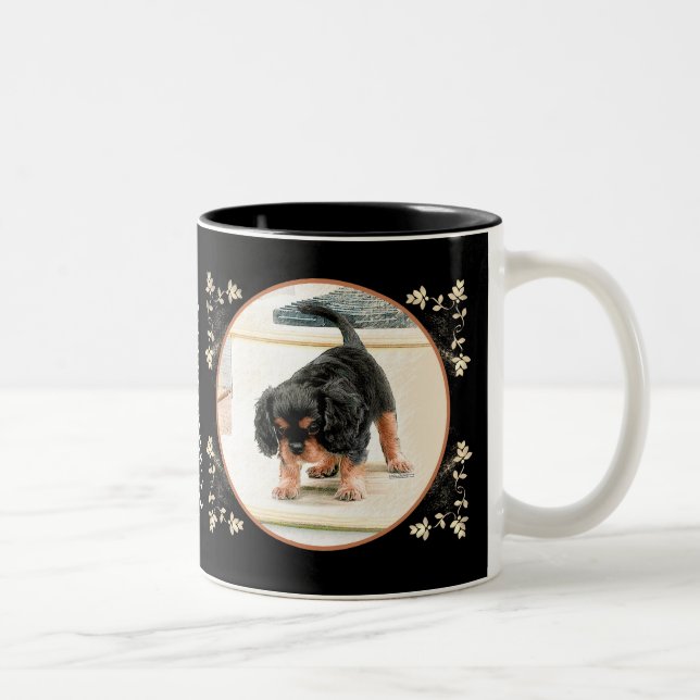 Cavalier Kung Charles Spaniel Två-Tonad Mugg (Höger)
