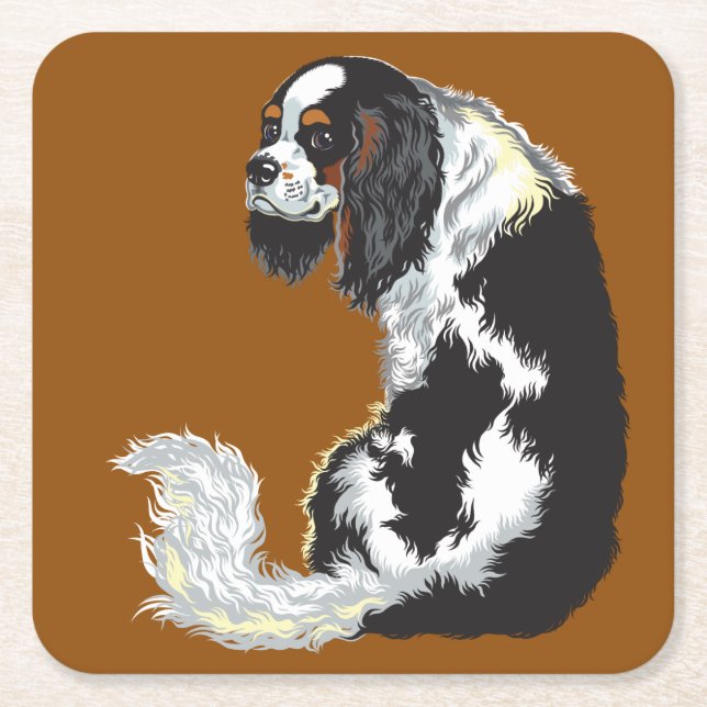 Cavalier kung charles spaniel underlägg papper kvadrat (Framsidan)