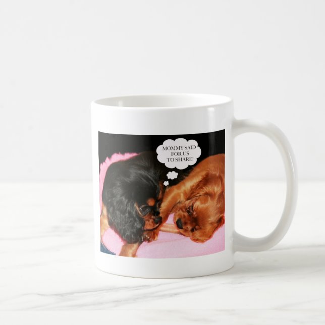 Cavalier Kung Charles Spaniels Puppies Kaffemugg (Höger)