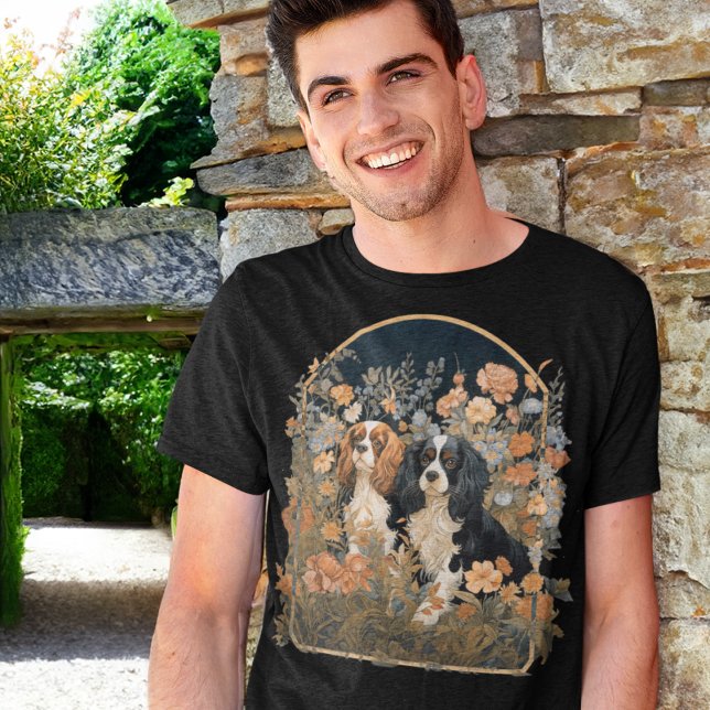 Cavalier Kung Charles Spaniels Tapestry Stil T Shirt (Skapare uppladdad)
