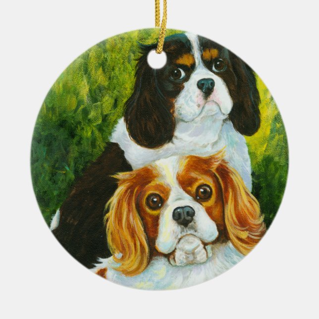 Cavalier Kung Charles (Spanien) Julgransprydnad Keramik (Framsidan)