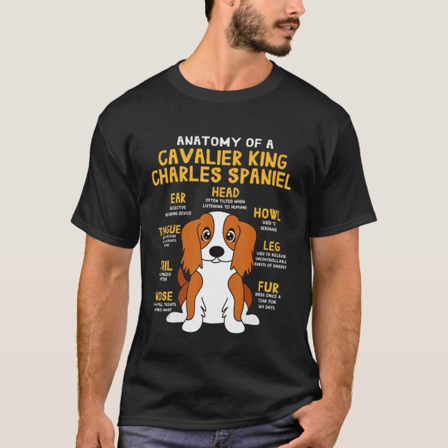 Cavalier Kung Charles (Spanien) - Rolig hund Mo T Shirt (Framsida)
