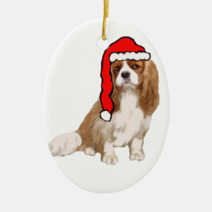 Cavalier Kung Charles Spaniens jul Julgransprydnad Keramik
