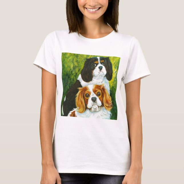 Cavalier Kung Charles Spaniens Porträtt-gåvor Tee Shirt (Framsida)