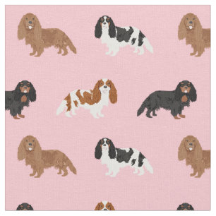 Cavalier Kung Charles Spaniens rosa Tyg