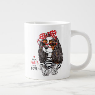 Cavalier Kung Charles spanjor från Paris med Kär Jumbo Mugg