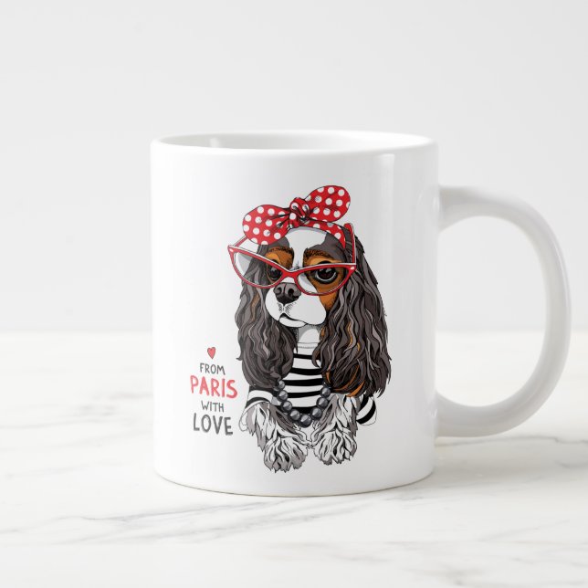 Cavalier Kung Charles spanjor från Paris med Kärle Jumbo Mugg (Höger)
