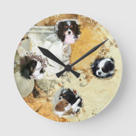 Cavalier Kung Charles spanjor Rund Klocka