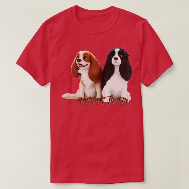 Cavalier Kung Charles Spanska 2 T Shirt (Design framsida)