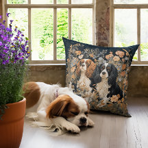 Cavalier Kung Charles Spanska Antique Tapestry