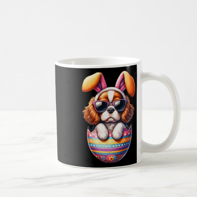 Cavalier Kung Charles Spanska Hund älskare Påsk Eg Kaffemugg (Höger)