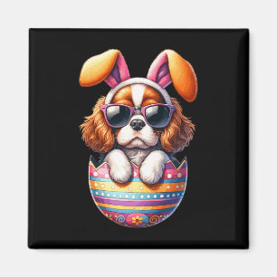 Cavalier Kung Charles Spanska Hund älskare Påsk Eg Magnet