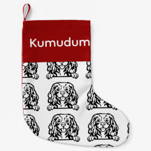 Cavalier Kung Charles Spanska hund Sucks Customize Liten Julstrumpa