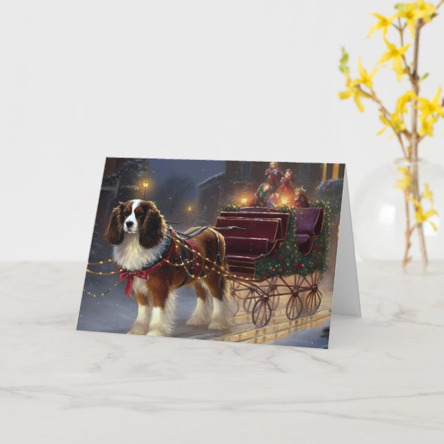 Cavalier Kung Charles Spanska julfesten Kort (Gul blomma)