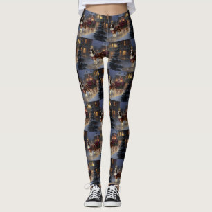 Cavalier Kung Charles Spanska julfesten Leggings