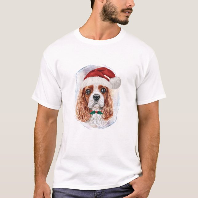 Cavalier Kung Charles Spanska julklappar för T Shirt (Framsida)