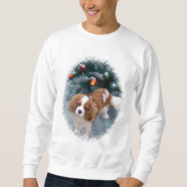 Cavalier Kung Charles Spanska julklappar Långärmad Tröja (Framsida)