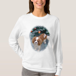 Cavalier Kung Charles Spanska julklappar Tee Shirt