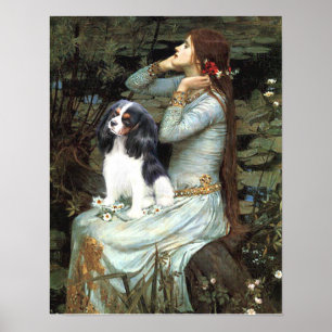 Cavalier Kung Charles (tri färg) - Ophelia Seated Poster