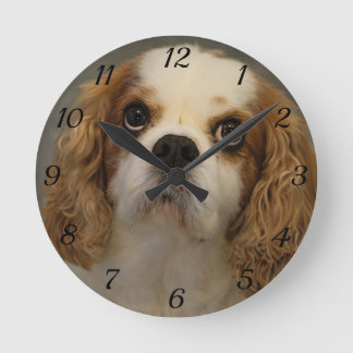 Cavalier Kung Charles Wall Clock Rund Klocka