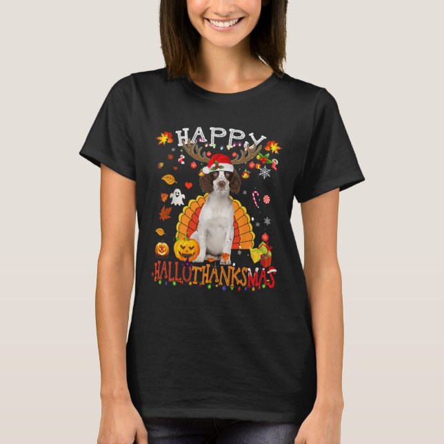 Cavalier Kung Halloween jul Hund Hallot T Shirt (Framsida)