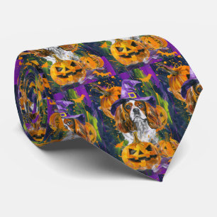 Cavalier Kung Hund Halloween Witch och Pumpkin Slips