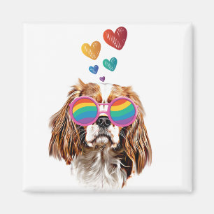 Cavalier Kung Hund med hjärtans Alla hjärtans dag Magnet
