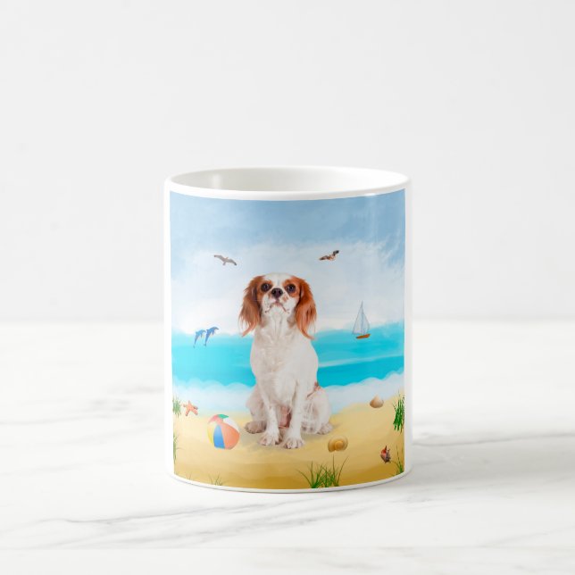 Cavalier Kung Hund på Beach Kaffemugg (Center)