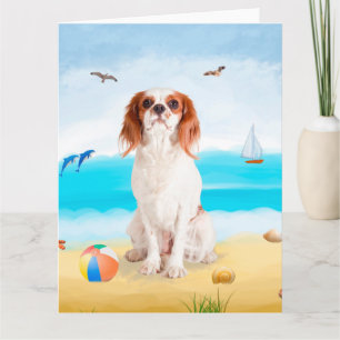 Cavalier Kung Hund på Beach Kort