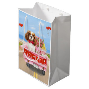Cavalier Kung Hund Valentine Day Lastbil Hearts