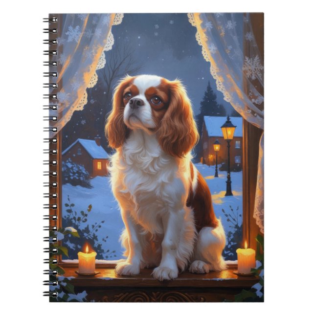 Cavalier Kung med Ljus Helgdag jul Anteckningsbok (Framsidan)