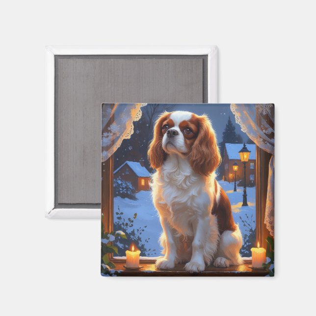 Cavalier Kung med Ljus Helgdag jul Magnet (Front/Back)