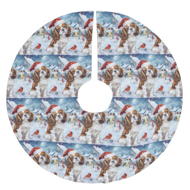Cavalier Kung Winter Wonderland jul Joy Julgransmatta Borstad Polyester (Framsidan)