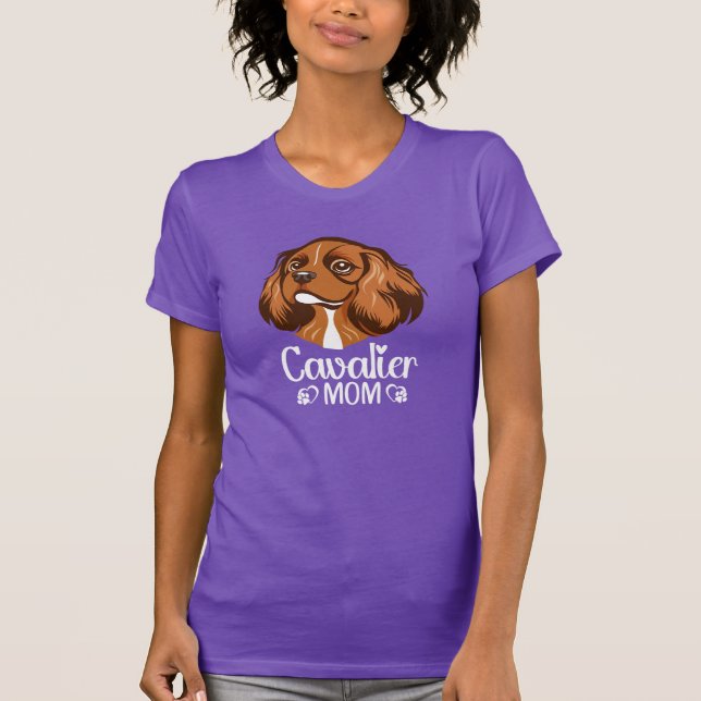 Cavalier Mamma - Ruby Cavalier Kung Charles Spain T Shirt (Framsida)