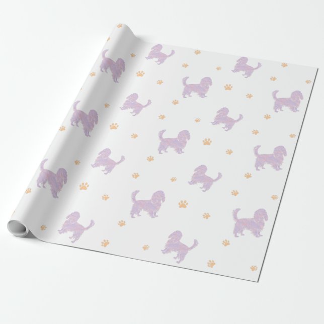 Cavalier presentpapper – Minimal lavendelpresent (Utrullad)