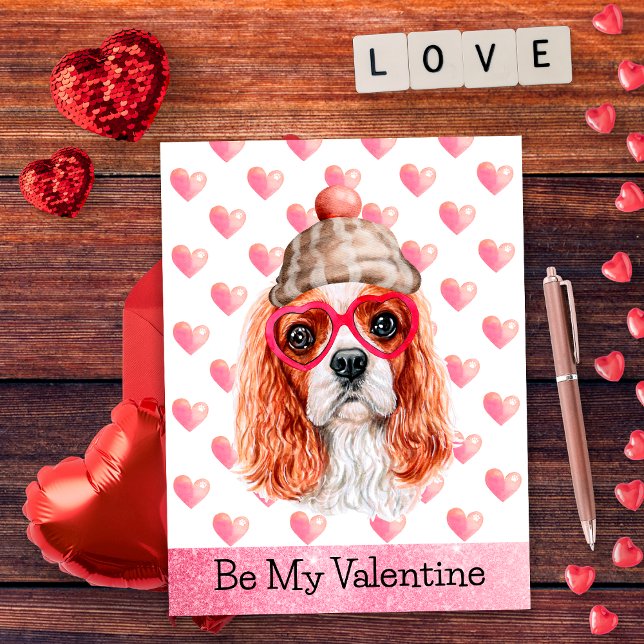 Cavalier Spain be My Valentine Hund Valentine's Helg Vykort (Skapare uppladdad)