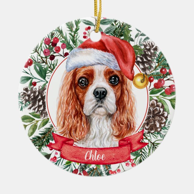 Cavalier Spain Custom Name jul Ornament (Framsidan)