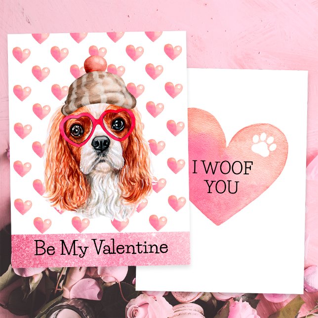 Cavalier Spain I Woof You Hund Valentine Day Julkort (Skapare uppladdad)